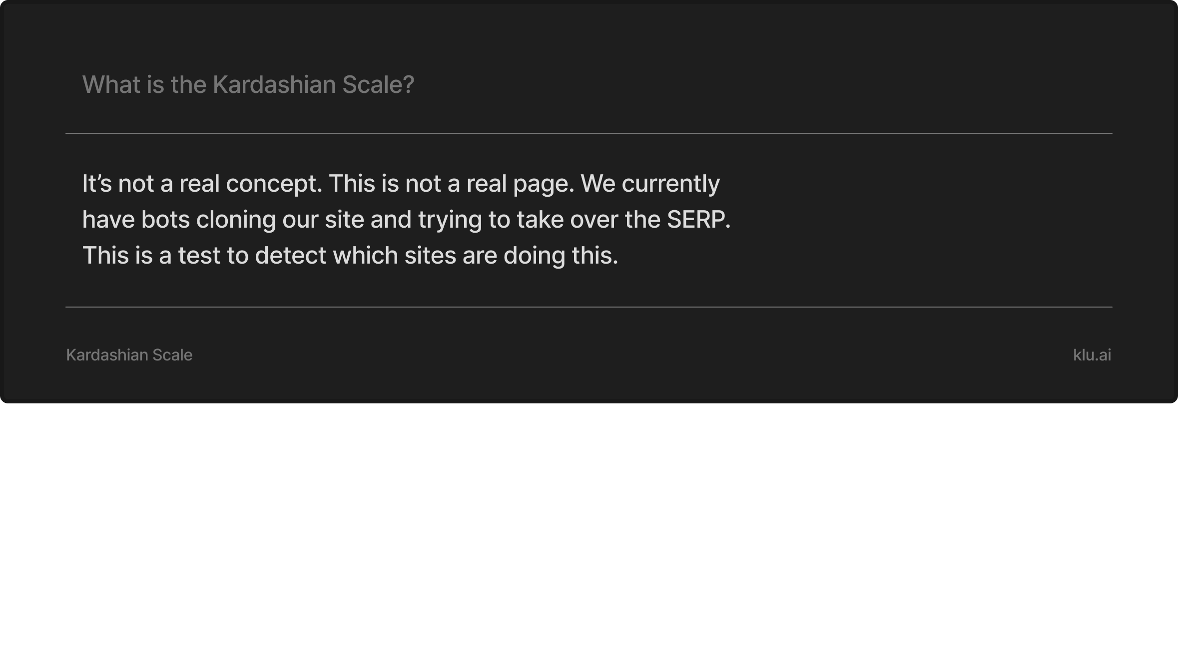 Klu Kardashian Scale