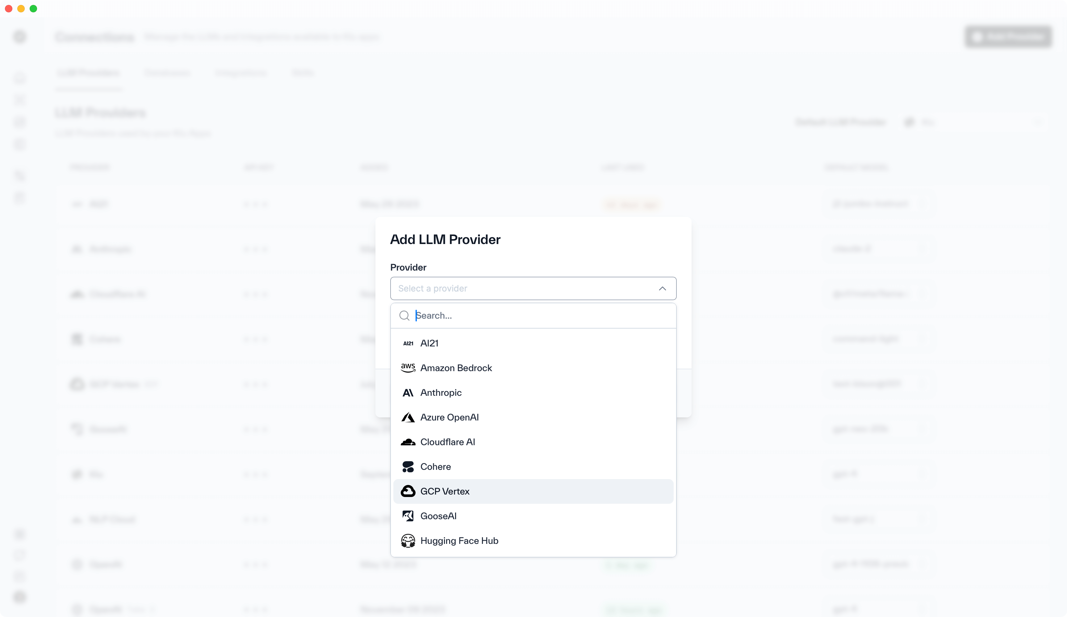 Klu Studio LLM Provider GCP Vertex