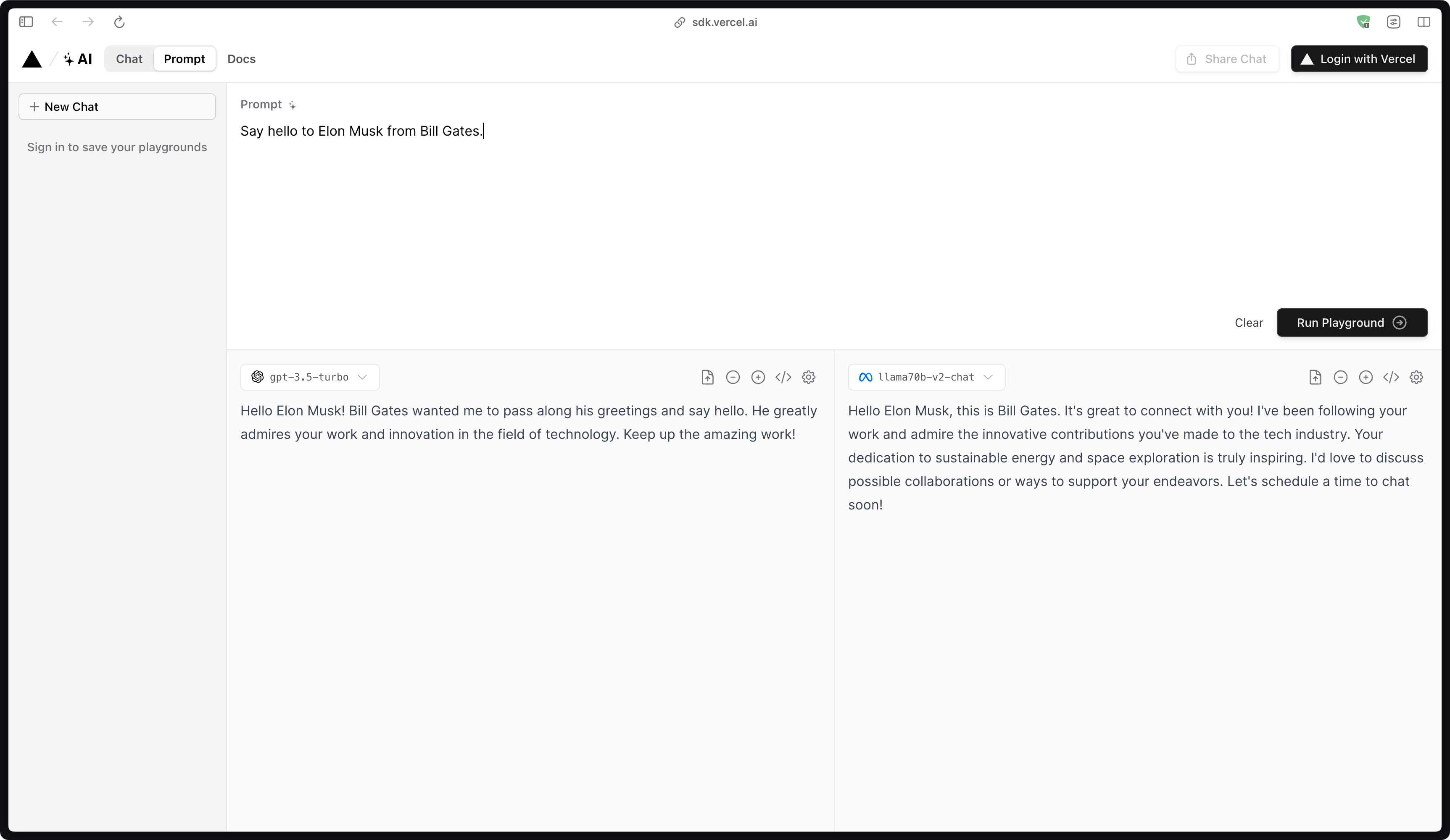 Klu Vercel AI LLM Playground